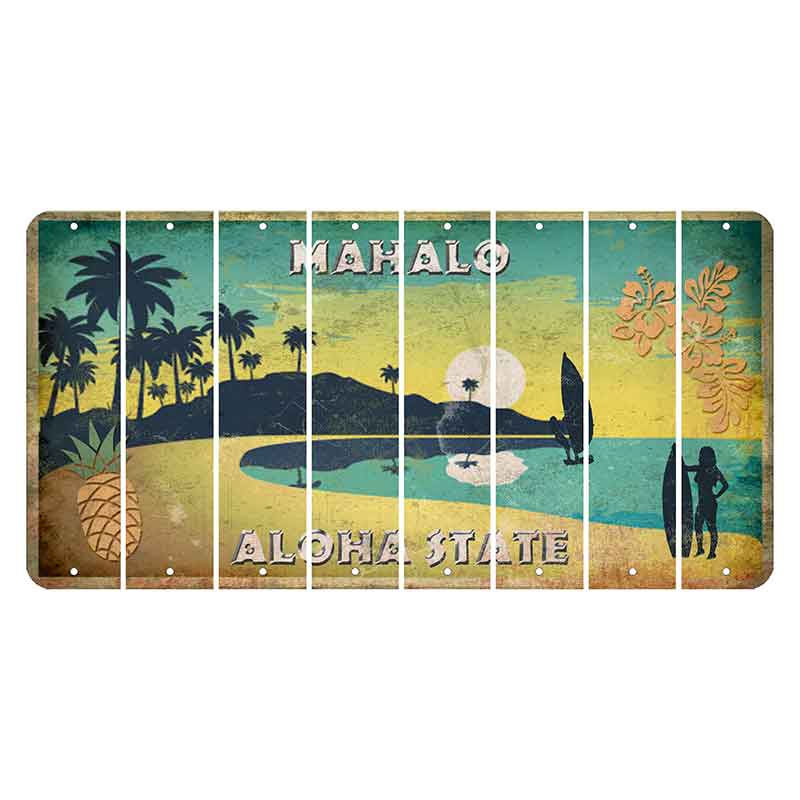 Hawaii Pineapple Cut License Plate Strips (Set of 8) Blank