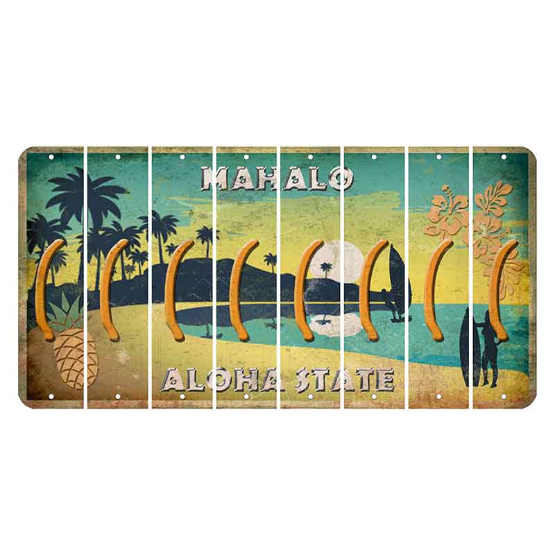 Hawaii Pineapple Cut License Plate Strips (Set of 8) Parenthesis - Left
