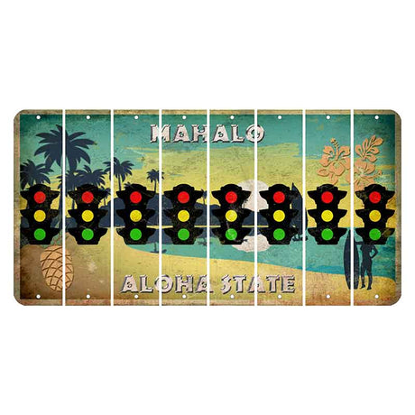 Hawaii Pineapple Cut License Plate Strips (Set of 8)