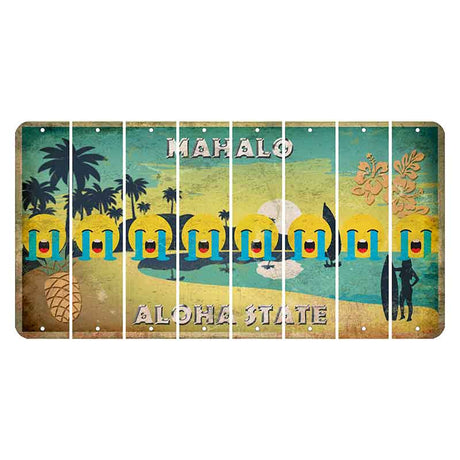 Hawaii Pineapple Cut License Plate Strips (Set of 8)