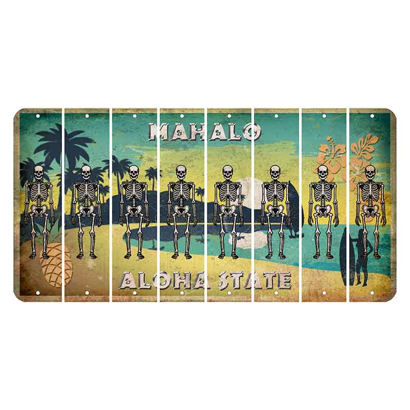 Hawaii Pineapple Cut License Plate Strips (Set of 8)