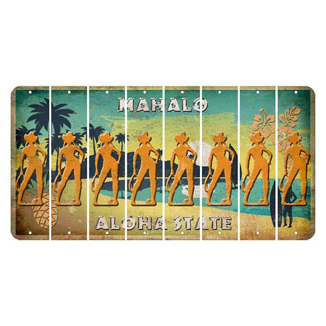 Hawaii Pineapple Cut License Plate Strips (Set of 8)