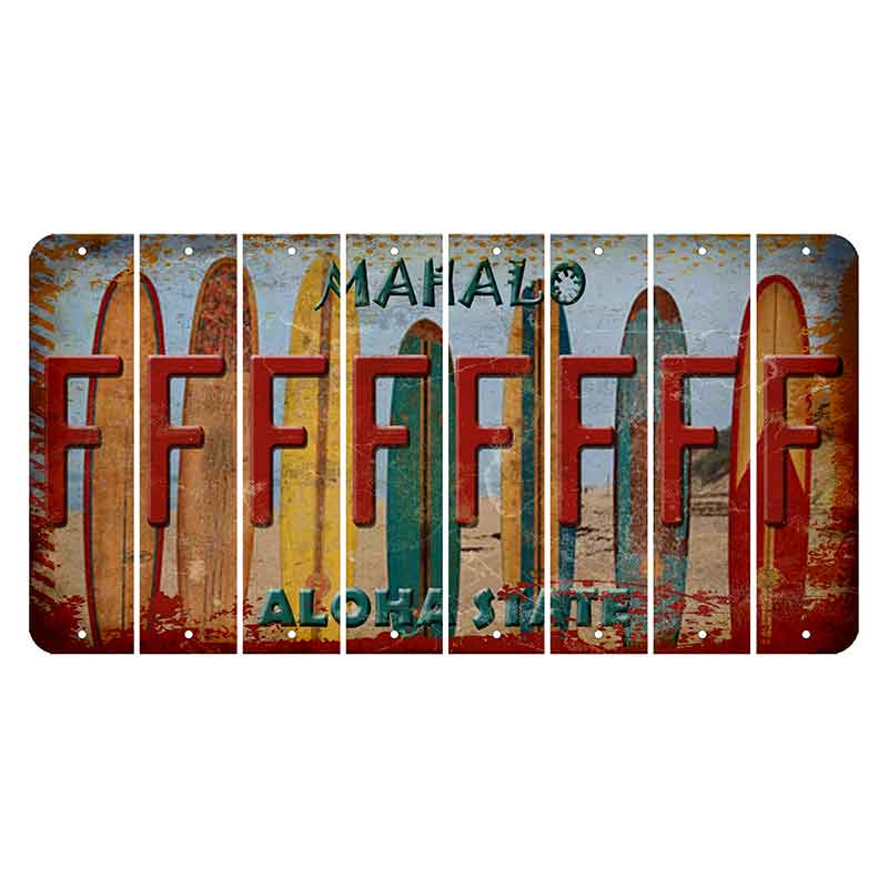 Hawaii Surfboards Cut License Plate Strips (Set of 8) F