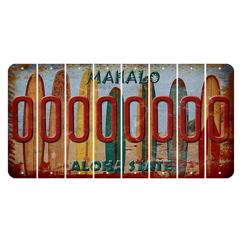 Hawaii Surfboards Cut License Plate Strips (Set of 8) O