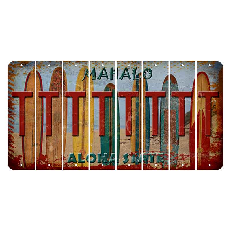 Hawaii Surfboards Cut License Plate Strips (Set of 8) T