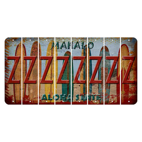 Hawaii Surfboards Cut License Plate Strips (Set of 8)