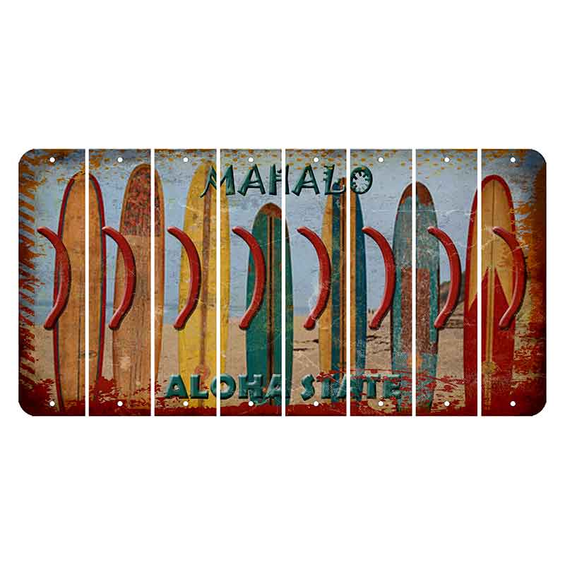 Hawaii Surfboards Cut License Plate Strips (Set of 8) Parenthesis - Right
