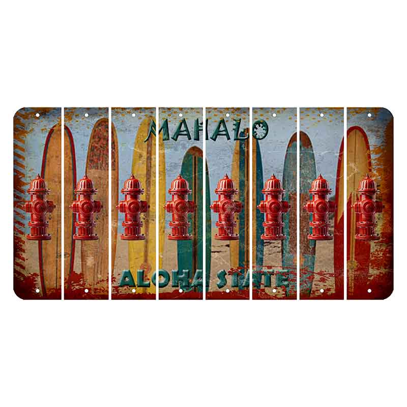 Hawaii Surfboards Cut License Plate Strips (Set of 8)