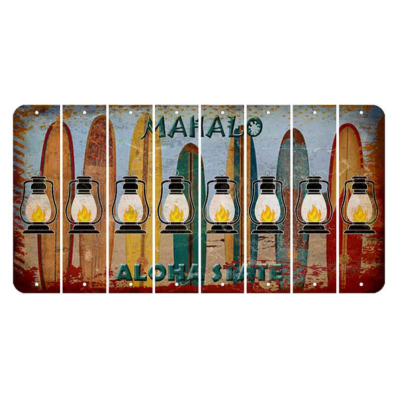 Hawaii Surfboards Cut License Plate Strips (Set of 8)