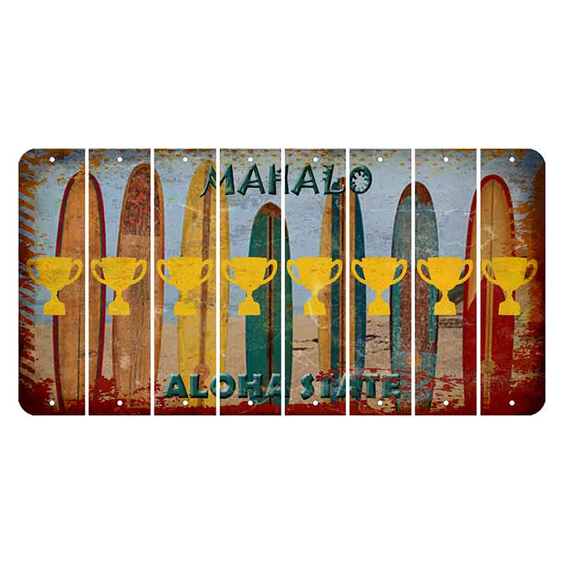 Hawaii Surfboards Cut License Plate Strips (Set of 8)