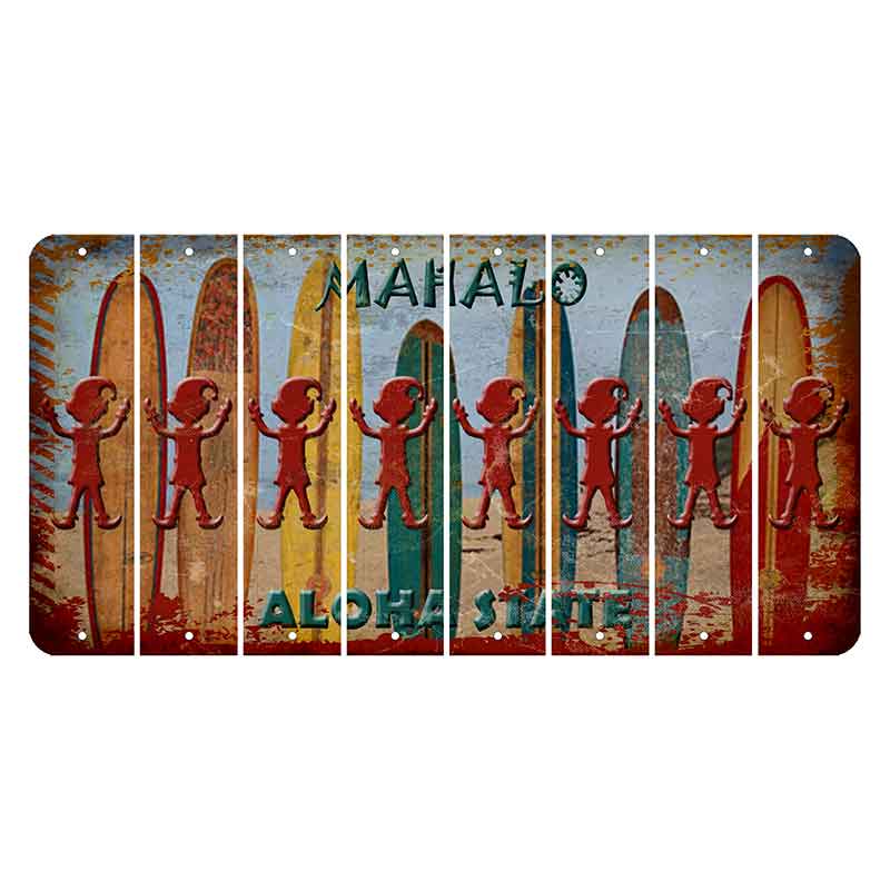 Hawaii Surfboards Cut License Plate Strips (Set of 8) Elf