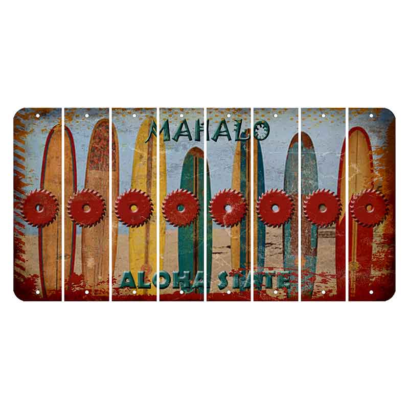 Hawaii Surfboards Cut License Plate Strips (Set of 8) Saw Blade