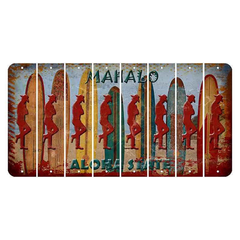 Hawaii Surfboards Cut License Plate Strips (Set of 8) Cowboy - Leaning