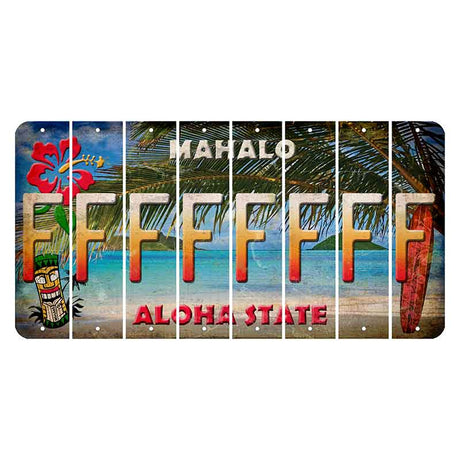 Hawaii Beach Scene Cut License Plate Strips (Set of 8)