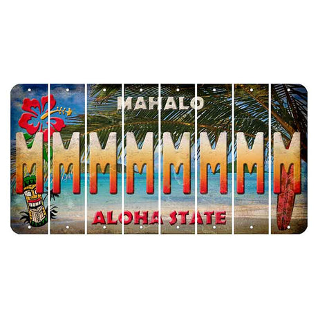 Hawaii Beach Scene Cut License Plate Strips (Set of 8)