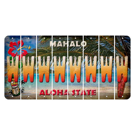 Hawaii Beach Scene Cut License Plate Strips (Set of 8)