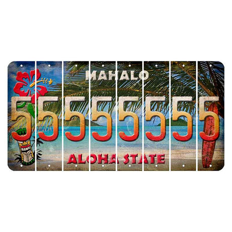 Hawaii Beach Scene Cut License Plate Strips (Set of 8)