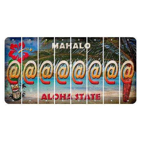 Hawaii Beach Scene Cut License Plate Strips (Set of 8)