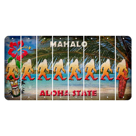 Hawaii Beach Scene Cut License Plate Strips (Set of 8)