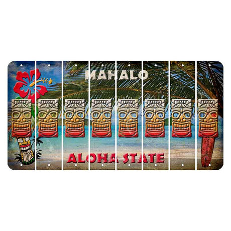 Hawaii Beach Scene Cut License Plate Strips (Set of 8)