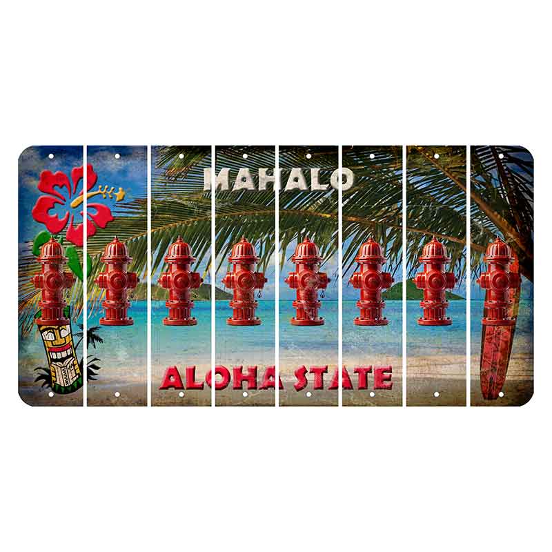 Hawaii Beach Scene Cut License Plate Strips (Set of 8)