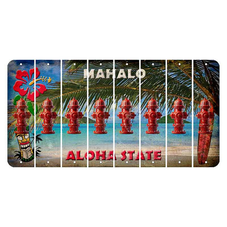 Hawaii Beach Scene Cut License Plate Strips (Set of 8)