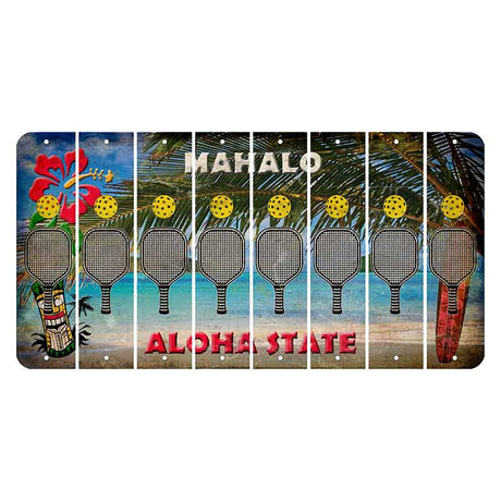 Hawaii Beach Scene Cut License Plate Strips (Set of 8)