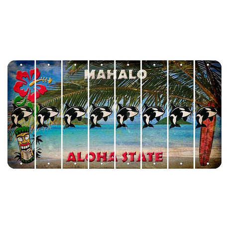 Hawaii Beach Scene Cut License Plate Strips (Set of 8)