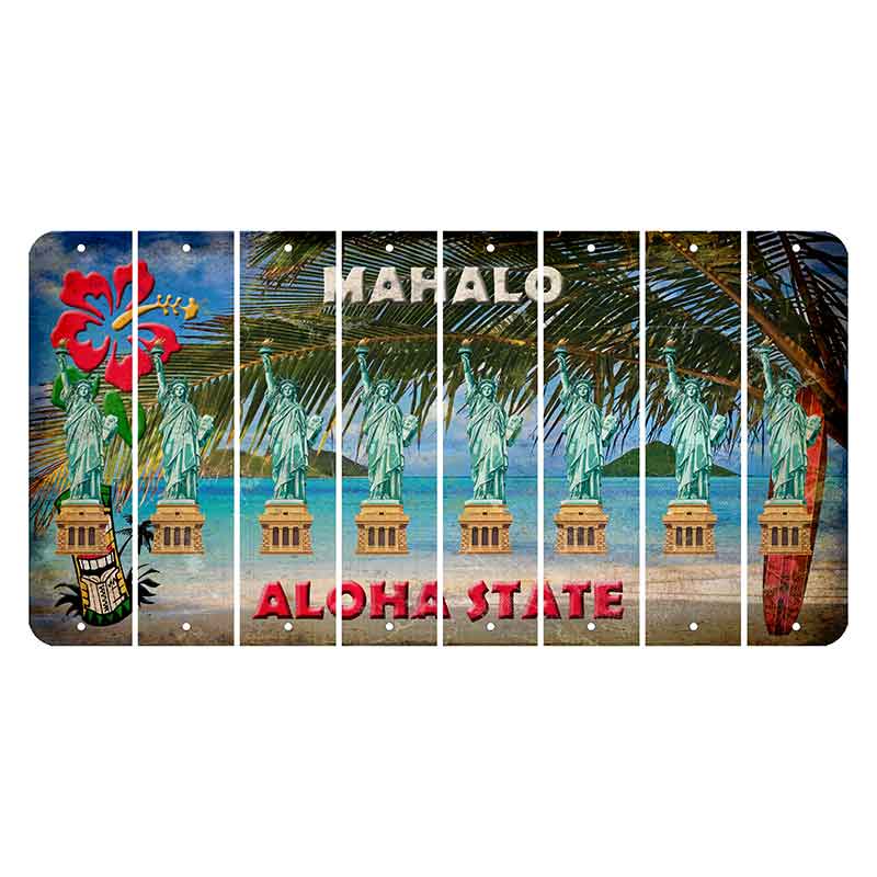 Hawaii Beach Scene Cut License Plate Strips (Set of 8)