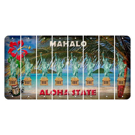 Hawaii Beach Scene Cut License Plate Strips (Set of 8)