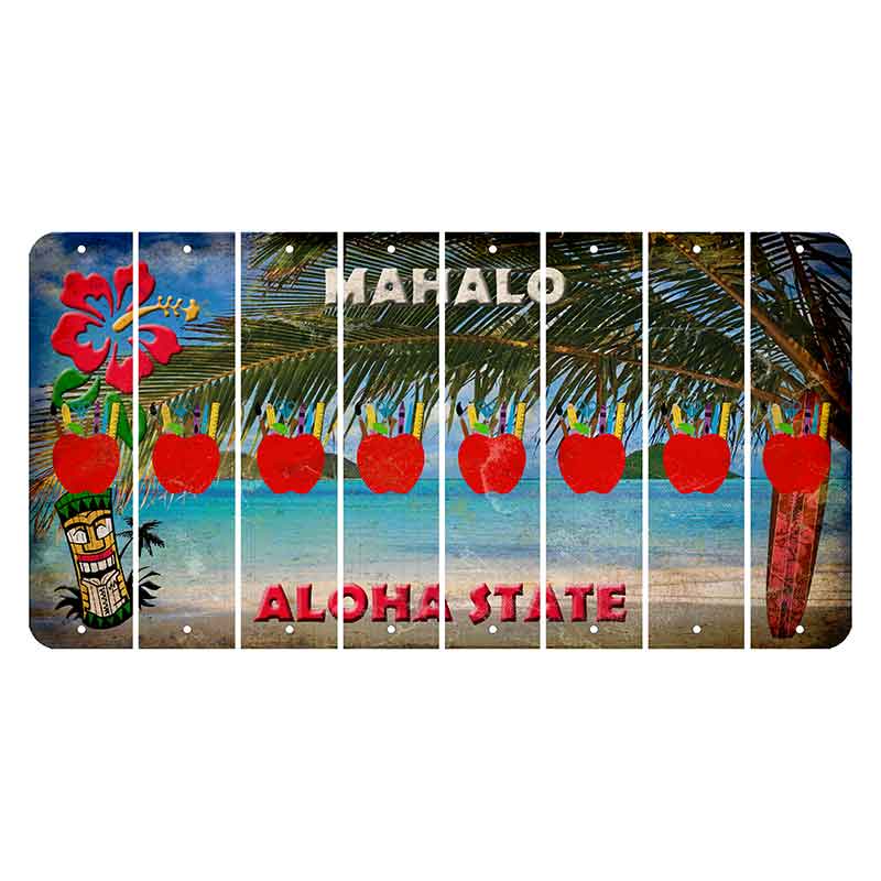 Hawaii Beach Scene Cut License Plate Strips (Set of 8)