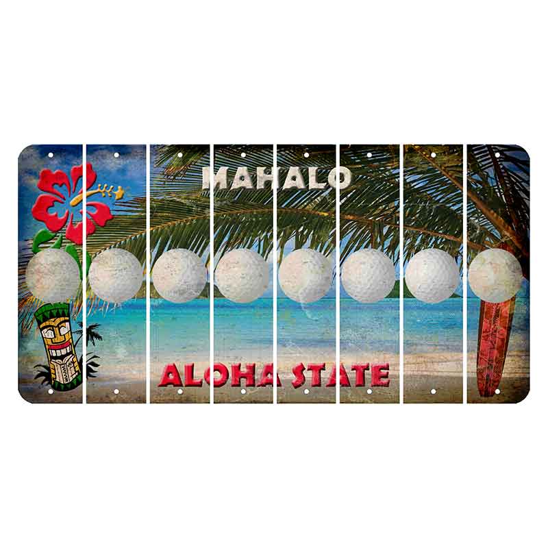 Hawaii Beach Scene Cut License Plate Strips (Set of 8)