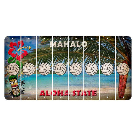 Hawaii Beach Scene Cut License Plate Strips (Set of 8)