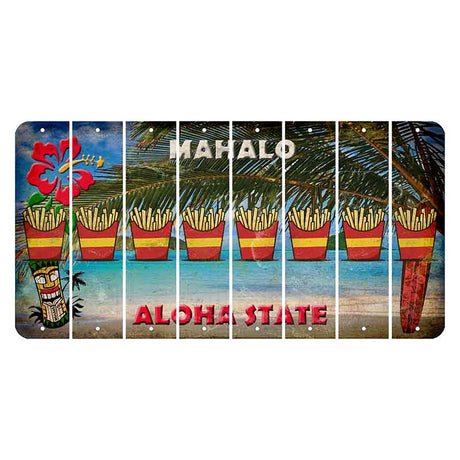 Hawaii Beach Scene Cut License Plate Strips (Set of 8)