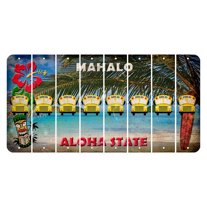 Hawaii Beach Scene Cut License Plate Strips (Set of 8)