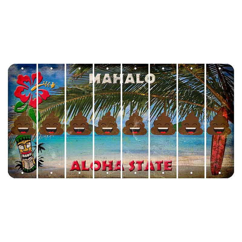 Hawaii Beach Scene Cut License Plate Strips (Set of 8)