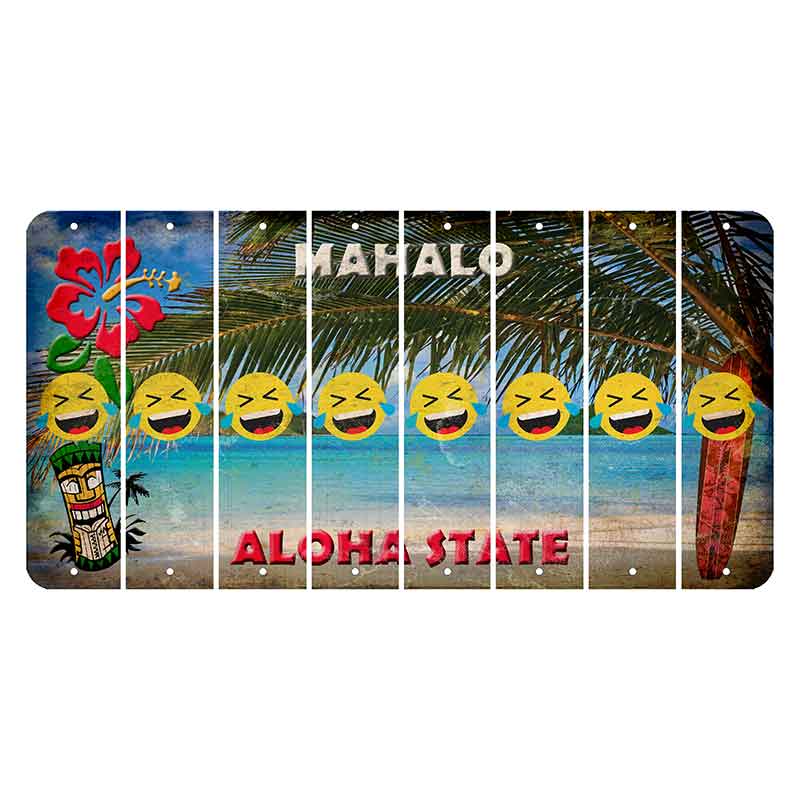 Hawaii Beach Scene Cut License Plate Strips (Set of 8)