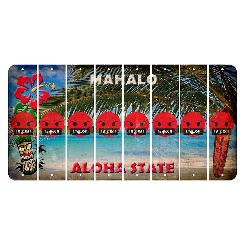 Hawaii Beach Scene Cut License Plate Strips (Set of 8)