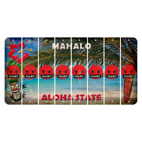 Hawaii Beach Scene Cut License Plate Strips (Set of 8)