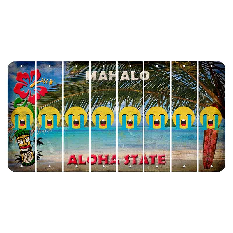 Hawaii Beach Scene Cut License Plate Strips (Set of 8)