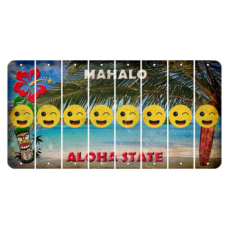 Hawaii Beach Scene Cut License Plate Strips (Set of 8)