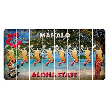 Hawaii Beach Scene Cut License Plate Strips (Set of 8)