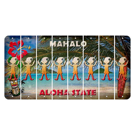 Hawaii Beach Scene Cut License Plate Strips (Set of 8)