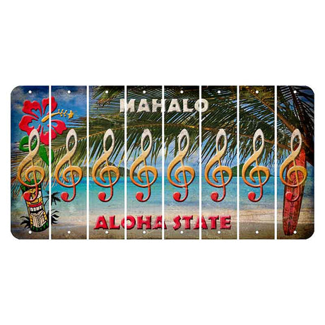 Hawaii Beach Scene Cut License Plate Strips (Set of 8)