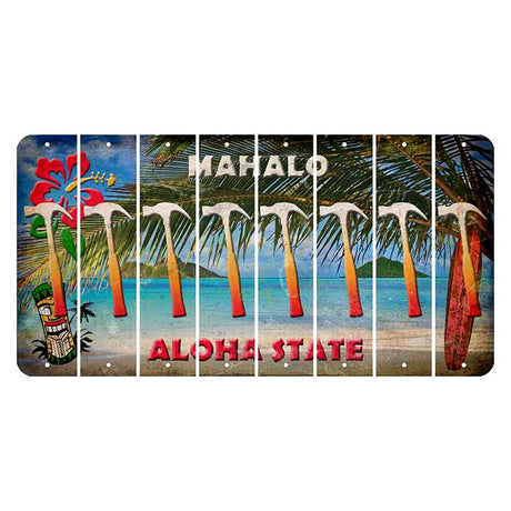 Hawaii Beach Scene Cut License Plate Strips (Set of 8)