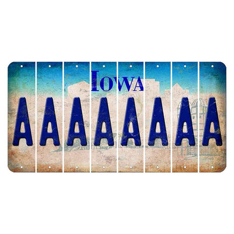 Iowa Farm Scene Cut License Plate Strips (Set of 8) A