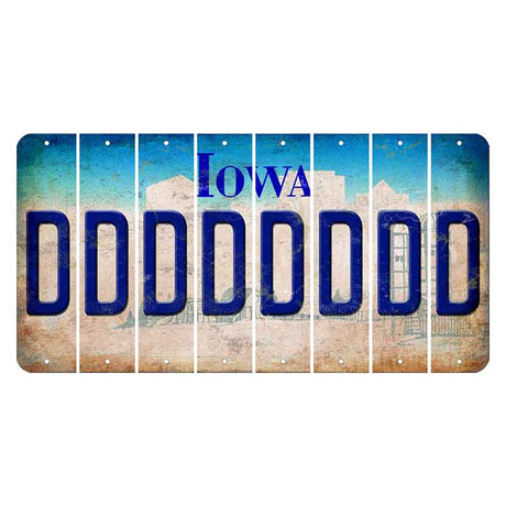 Iowa Farm Scene Cut License Plate Strips (Set of 8) D