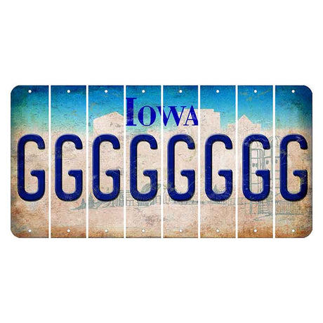 Iowa Farm Scene Cut License Plate Strips (Set of 8) G