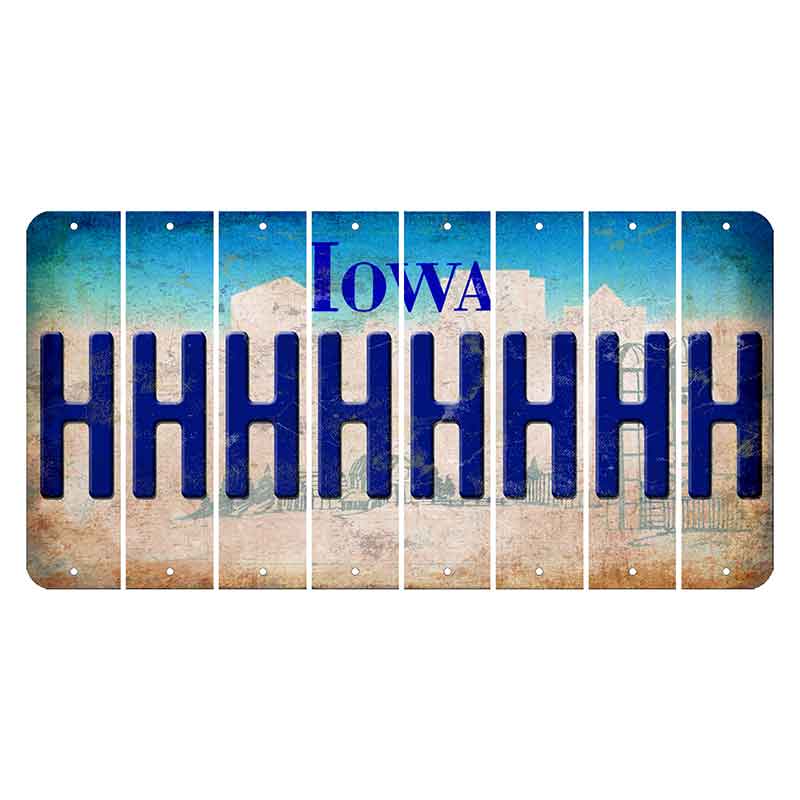 Iowa Farm Scene Cut License Plate Strips (Set of 8) H