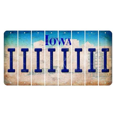 Iowa Farm Scene Cut License Plate Strips (Set of 8) I